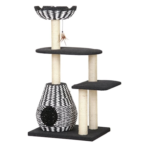 PetPals Group Ace Paper Handcrafted Cat Tree Condo, Sisal Rope Scratching Posts Top Perch