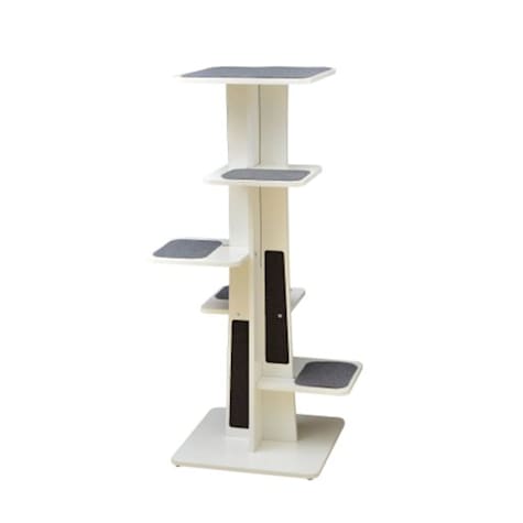 PetPals Group Modern Tower 6-Level Cat Tree with Cozy Felt Mats & Sisal Scratching Pads