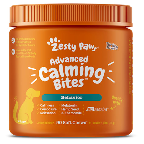 Zesty Paws Turkey Advanced Calming Bites Soft Chews for Dogs