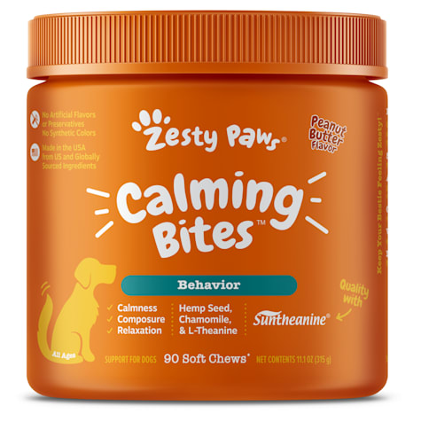 Zesty Paws Peanut Butter Calming Bites Soft Chews for Dogs