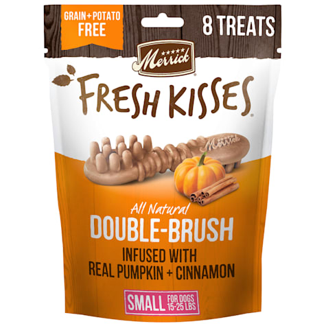 Merrick Fresh Kisses Natural Dental Chews, Treats Infused with Pumpkin and Cinnamon For Small Dogs 15-25 lbs.