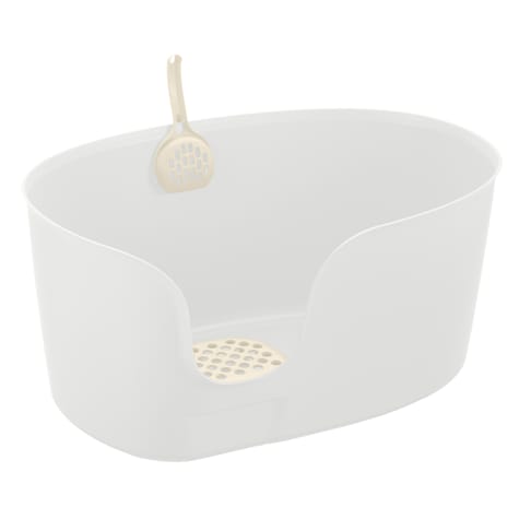 Richell White High Wall X Large Cat Litter Box