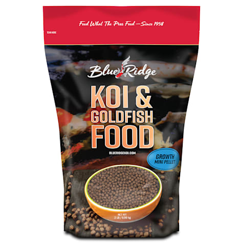 Blue Ridge Fish Hatchery Koi & Goldfish Food Mini Floating Pellet Balanced Diet Growth Formula