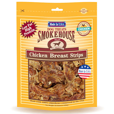 Smokehouse 100% Natural USA Chicken Breast Strips Dog Treats