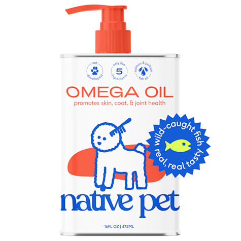 Native Pet Omega-3 Fish Oil & Alaskan Salmon Oil Skin & Coat Health Supplement for Dogs