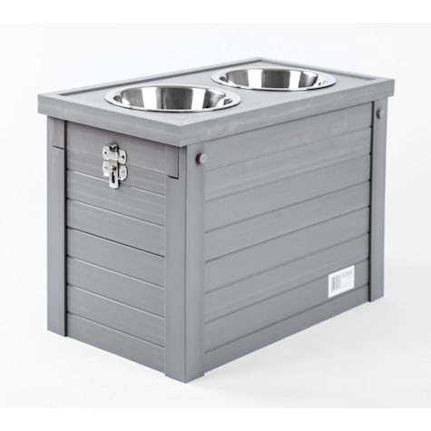New Age Pet ECOFLEX Piedmont 2-Bowl Diner with Sliding Lid Storage Bin