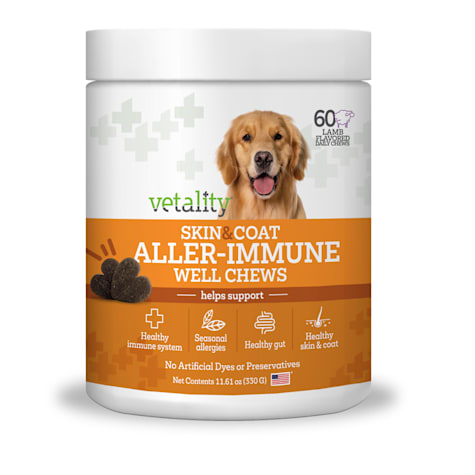 Vetality Aller-Immune Skin & Coat Soft Chews for Dogs