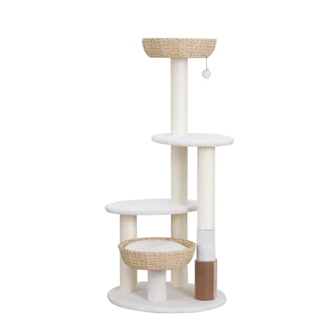 PetPals Group Pharaoh Multi-Level Handwoven Cat Tree with Recycled Paper Rope Scratching Posts