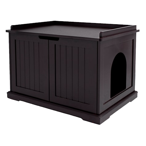 Unipaws Espresso Cat Litter Box Enclosure Furniture