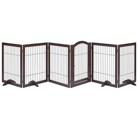 Unipaws Espresso Extra Wide 6 Panels Dog Gate