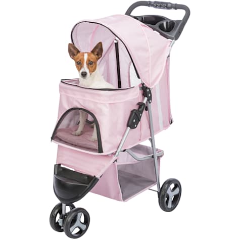 TRIXIE Pink Foldable Pet Stroller for Cats and Dogs