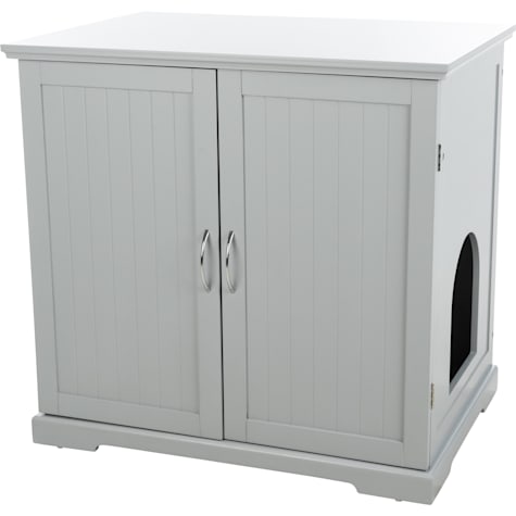 TRIXIE Gray XL Wooden Litter Box Enclosure with Storage Drawer