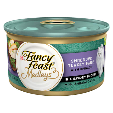 Fancy Feast Medleys Shredded Turkey Fare With Spinach in a Savory Broth Wet Cat Food