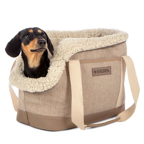 Sherpa Tan Luxe Tote Fashionable Pet Carrier