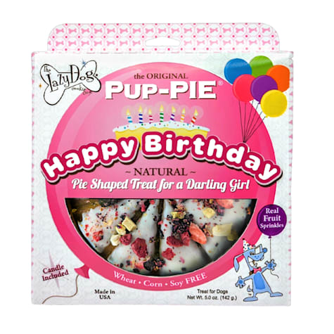 The Lazy Dog Cookie Co. The Original Pup-PIE Happy Birthday Pie Shaped Treat for a Darling Girl