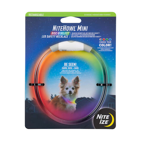 Nite Ize NiteHowl Mini Rechargeable Disc-O Select LED Safety Necklace for Dogs