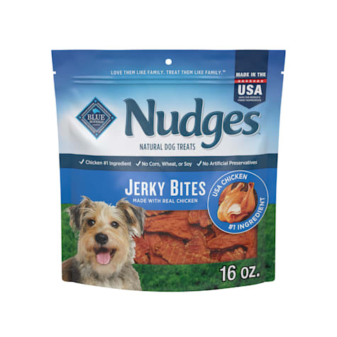 Blue Buffalo Chicken Nudges Jerky Bite-Sized Pieces Made in the USA with Natural Ingredients Dog Treats