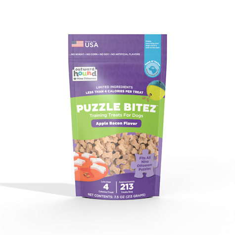 Outward Hound Nina Ottosson Puzzle Bitez Training Treats Apple Bacon Flavor Dog Toy