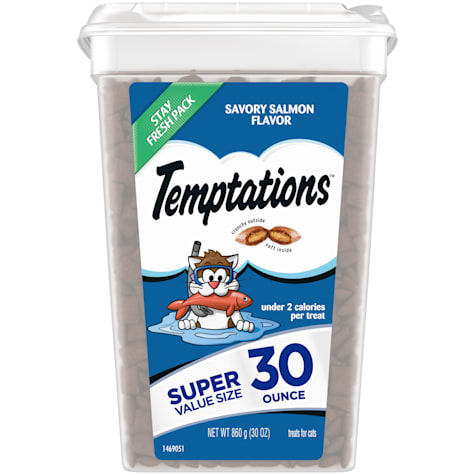 Temptations Classic Savory Salmon Flavor Crunchy and Soft Cat Treats