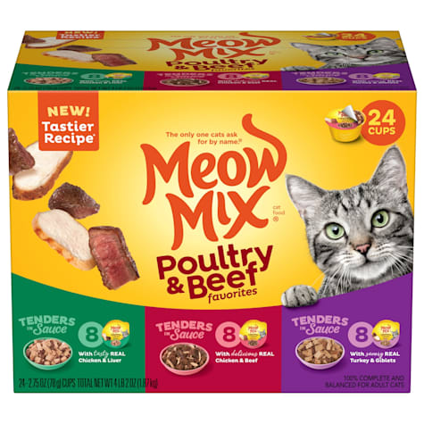 Meow Mix Tender Favorites Poultry & Beef Variety Pack Wet Cat Food