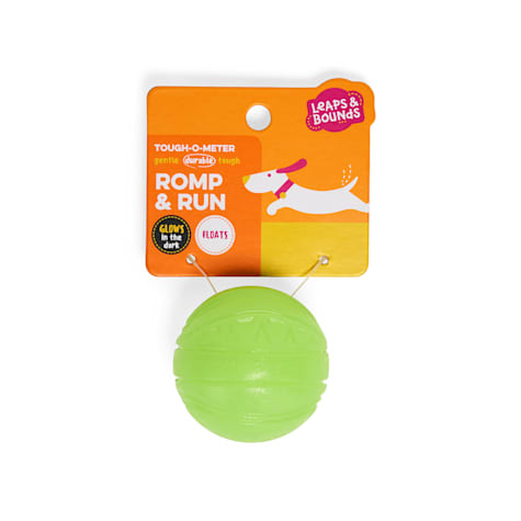 Leaps & Bounds Green TPR Glow Ball Dog Toy