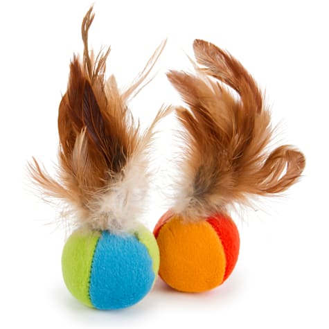 SmartyKat Flutter Balls Plush Catnip and Feather Cat Toys
