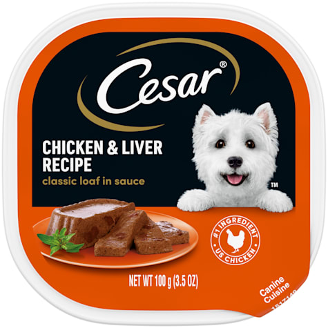 Cesar Classic Loaf in Sauce Chicken & Liver Recipe Wet Dog Food