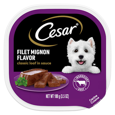 Cesar Classic Loaf in Sauce Filet Mignon Flavor Wet Dog Food
