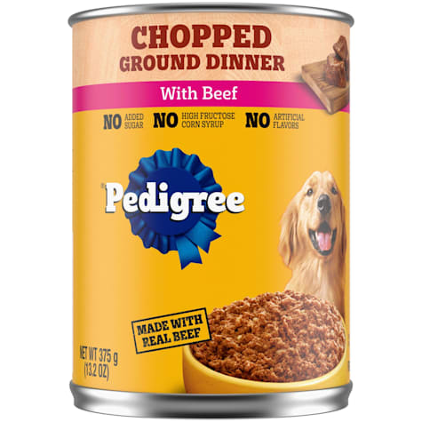 Pedigree Chopped Ground Dinner Adult Canned Soft with Beef Wet Dog Food