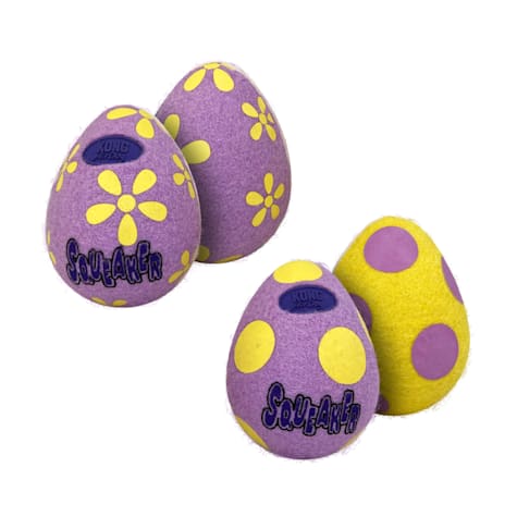 KONG Yellow/Purple Spring AirDog Squeaker Egg Dog Toy