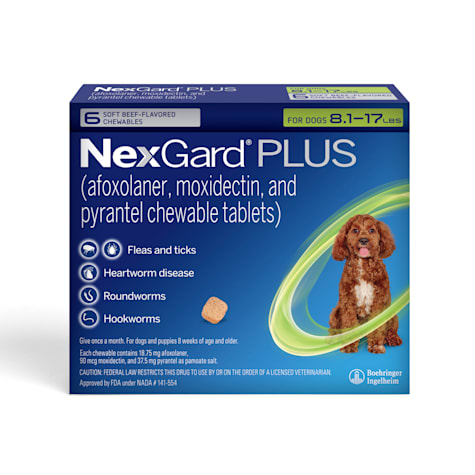 NexGard Plus Chew for Dogs, 8.1-17lbs.