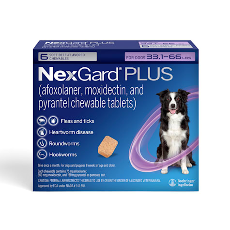 NexGard Plus Chew for Dogs, 33.1-66lbs.