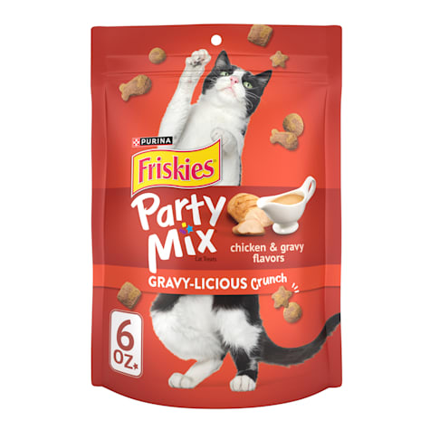 Friskies Party Mix Gravylicious Crunch Chicken & Gravy Flavors Cat Treats