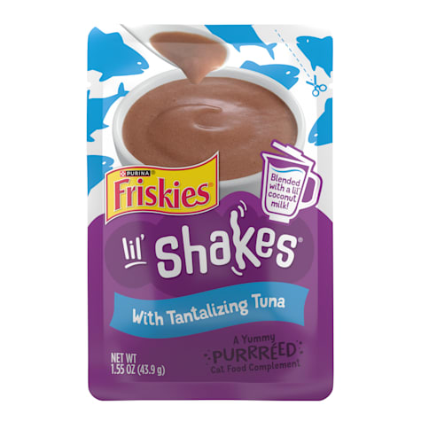 Purina Friskies Pureed Cat Food Topper, Lil' Shakes with Tantalizing Tuna Lickable Cat Treats