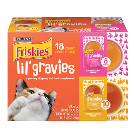 Friskies Lil' Gravies Chicken & Salmon Flavors Cat Food Variety Pack