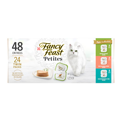 Fancy Feast Gourmet Petites Pate Collection 48 Servings Wet Cat Food Variety Pack