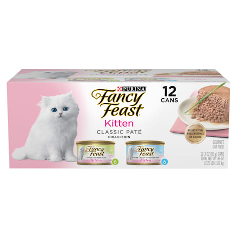 Fancy Feast Kitten Grain Free Classic Pate Collection Turkey & Whitefish Wet Cat Food Variety Pack
