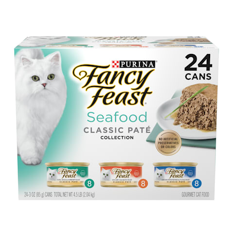Fancy Feast Pate Seafood Classic Collection Grain Free Wet Cat Food Variety Pack