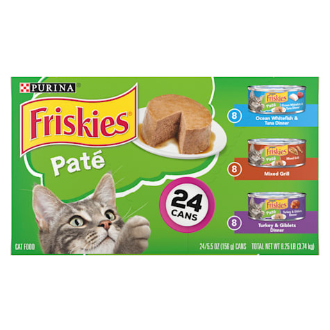 Friskies Ocean Whitefish and Tuna, Mixed Grill and Turkey & Giblets Dinners Wet Cat Food Pate Variety Pack