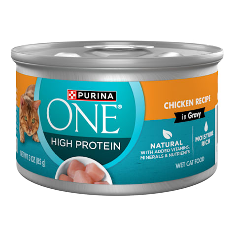 Purina ONE Natural High Protein Cat Food, Chicken Recipe in Wet Cat Food Gravy