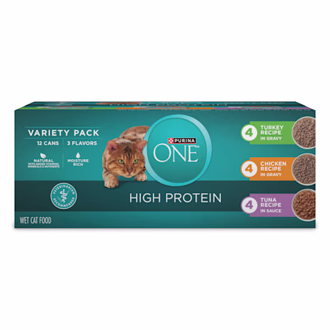 Purina ONE Natural, High Protein Cat Food Variety Pack, Turkey, Chicken and Tuna Recipes