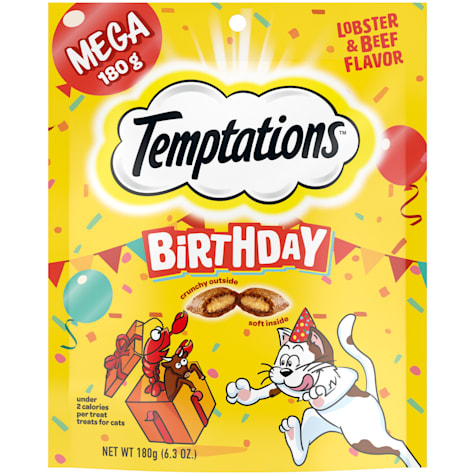 Temptations Seasonal Birthday Lobster and Beef Flavor Crunchy and Soft Cat Treats
