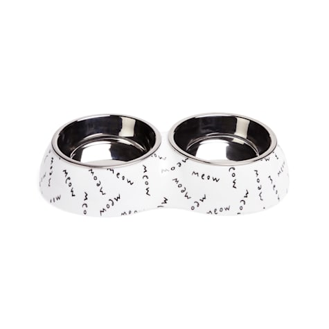 EveryYay Meow Stainless Steel Double Diner for Cats