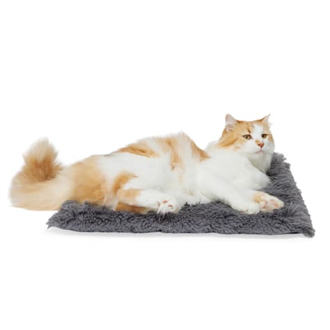 EveryYay Gray Fuzzy Fur Solid Cat Bed