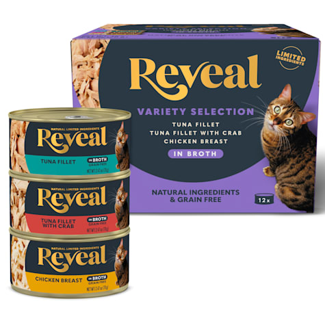Reveal Limited Ingredient Natural Grain Free, Fish and Chicken Flavors Wet Canned Cat Food Variety Pack
