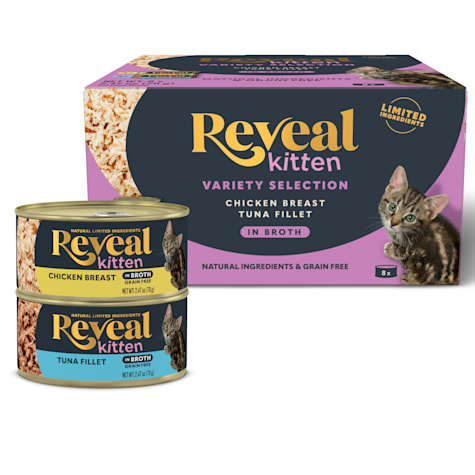 Reveal Limited Ingredient Natural Grain Free, Chicken and Tuna in Broth Wet Food for Kitten variety Pack