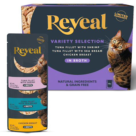Reveal Limited Ingredient Natural Grain Free, Fish and Chicken Flavors in Broth Wet Cat Food Variety Pack