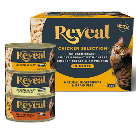 Reveal Limited Ingredient Natural Grain Free, Chicken Flavours in Broth Wet Cat Food Variety Pack