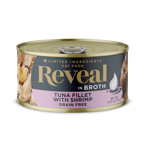 Reveal Limited Ingredient Natural Grain Free, Tuna Fillet with Shrimp in Broth Wet Food for Cats