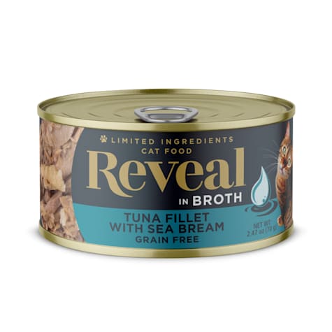 Reveal Limited Ingredient Natural Grain Free, Tuna with Sea Bream in Broth Wet Canned Food for Cats